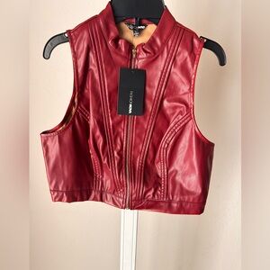 Red Vest Faux Leather Fashion Nova